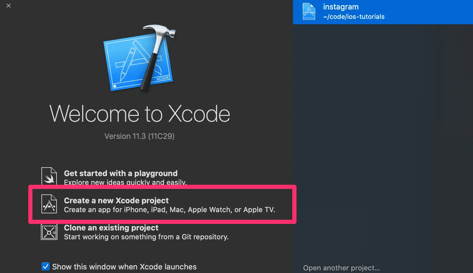 Create A New Xcode Project