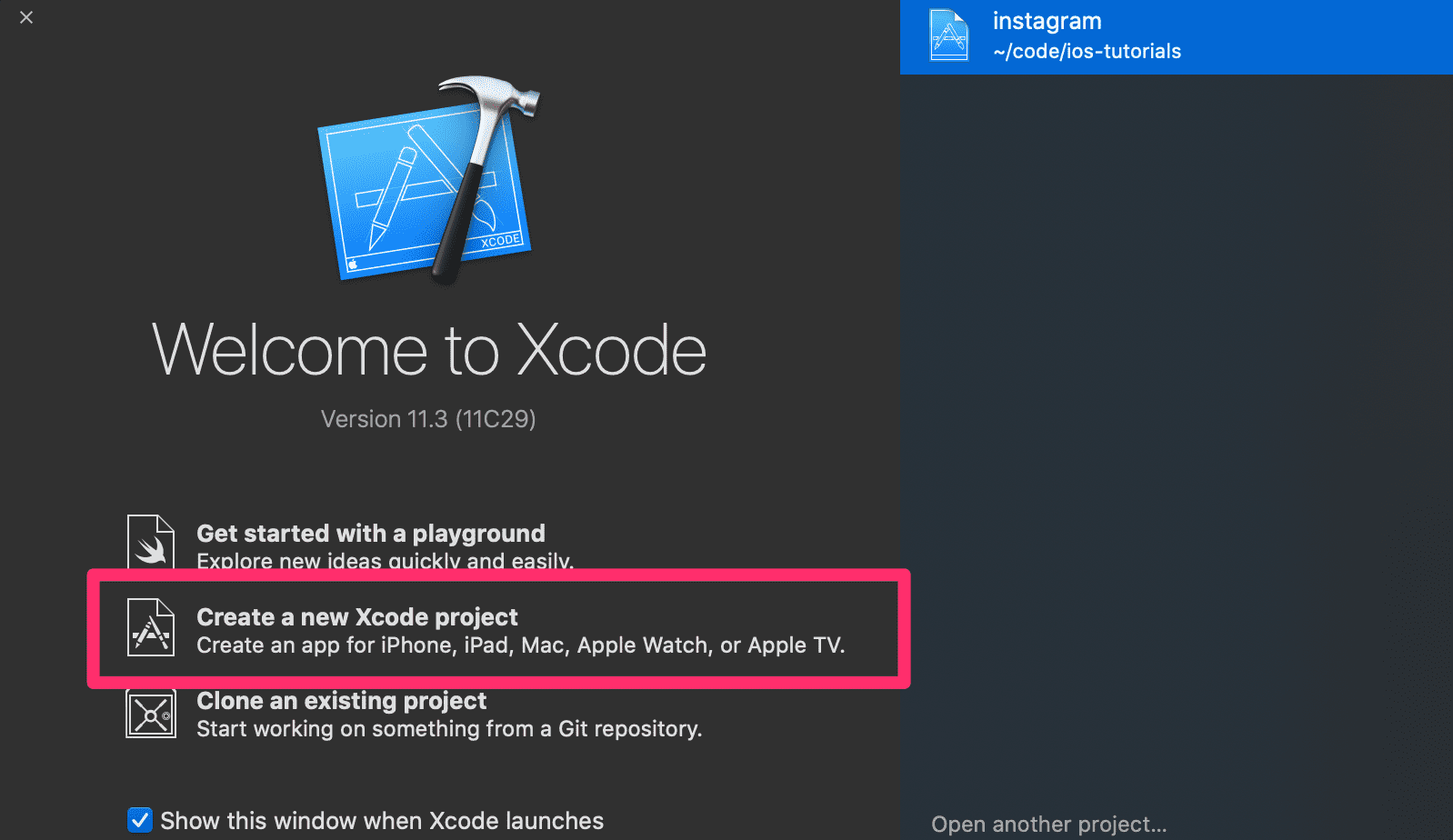 Create A New Xcode Project