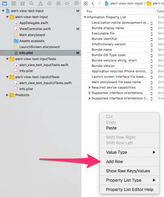 add-row-info-plist